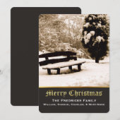 Elegant Winter Scene Wenskaart met kerstmis Feestdagenkaart (Voorkant / Achterkant)