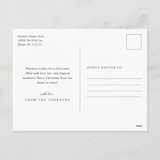 Elegant Winter Script Happy Holidays Photo Modern Feestdagenkaart (Achterkant)