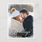 Elegant Winter Script Happy Holidays Photo Modern Feestdagenkaart (Voorkant)