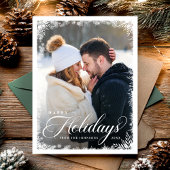 Elegant Winter Script Happy Holidays Photo Modern Feestdagenkaart