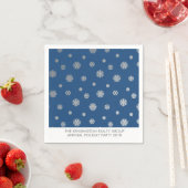 Elegant Winter Silver Blue Snowflakes Holiday Servet (Insitu)