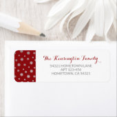 Elegant Winter Silver Red Snowflakes Holiday Etiket (Insitu)