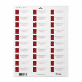 Elegant Winter Silver Red Snowflakes Holiday Etiket (Full Sheet)