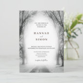 Elegant Winter Silver Snow Wedding Invitation Kaart (Staand voorkant)