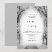 Elegant Winter Silver Snow Wedding Invitation Kaart (Voorkant / Achterkant)