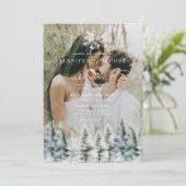 Elegant Winter Snow | Christmas Wedding Invitation Kaart (Staand voorkant)