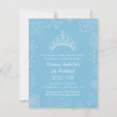 Elegant Winter Snow Princess Girls Birthday Party Kaart (Voorkant)