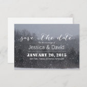 Elegant Winter Snow Theme Save the Date (Voorkant / Achterkant)