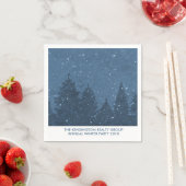 Elegant Winter Snow Trees Corporate Holiday Servet (Insitu)