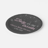 Elegant Winter Snowflake Baby shower Papieren Bordje (Gekanteld)