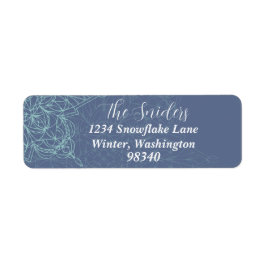 Elegant Winter Snowflake Design in Blauw Etiket