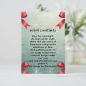 Elegant Winter Snowflake Frame with Red Bows Aankondiging (Staand voorkant)