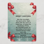 Elegant Winter Snowflake Frame with Red Bows Feestdagenkaart (Voorkant / Achterkant)