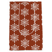 Elegant Winter Snowflake Medium Cadeauzakje (Achterkant)