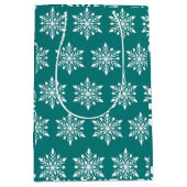 Elegant Winter Snowflake Medium Cadeauzakje (Voorkant)