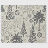 Elegant Winter Snowflake Monochromatic Christmas Cadeaupapier (Vlak)