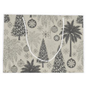 Elegant Winter Snowflake Monochromatic Christmas Groot Cadeauzakje (Achterkant)