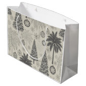 Elegant Winter Snowflake Monochromatic Christmas Groot Cadeauzakje (Achterkant Gekanteld)