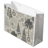 Elegant Winter Snowflake Monochromatic Christmas Groot Cadeauzakje (Voorkant Gekanteld)