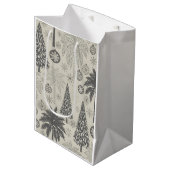 Elegant Winter Snowflake Monochromatic Christmas Medium Cadeauzakje (Voorkant Gekanteld)