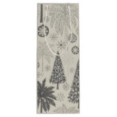 Elegant Winter Snowflake Monochromatic Christmas Wijn Cadeautas (Achterkant)