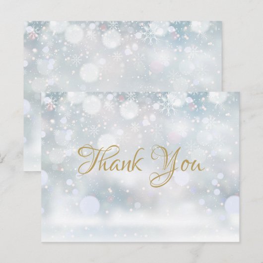 Elegant Winter Snowflakes Business Hartelijk dank Briefkaart (Voorkant / Achterkant)