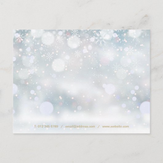 Elegant Winter Snowflakes Business Hartelijk dank Briefkaart (Achterkant)