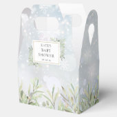 Elegant Winter Snowflakes Greenery Baby shower Bedankdoosjes (Geopend)