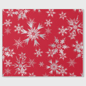 Elegant Winter Snowflakes | Rode achtergrond Cadeaupapier (Vlak)