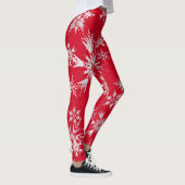 Elegant Winter Snowflakes | Rode achtergrond Leggings (Rechts)