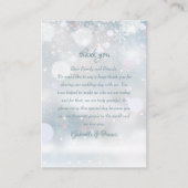 Elegant Winter Snowflakes Weddenschap Bedankt Plaatskaartje (Voorkant)
