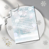 Elegant Winter Snowflakes Weddenschap Bedankt Plaatskaartje