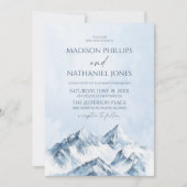 Elegant Winter Snowy Mountain Landscape Wedding Kaart (Voorkant)