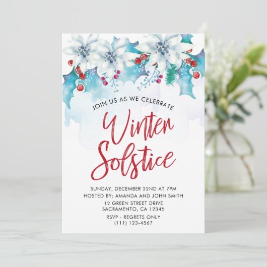 Elegant Winter Solstice Celebration Kaart (Staand voorkant)