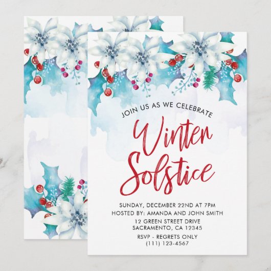 Elegant Winter Solstice Celebration Kaart (Voorkant / Achterkant)