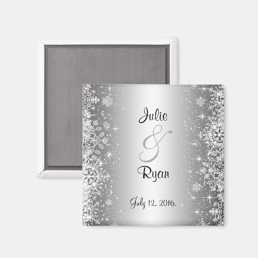 Elegant winter Sparen de datum Magnet (Voorkant / Achterkant)