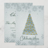 Elegant Winter themed Snow Xmas - Kerstmis Kaart (Voorkant / Achterkant)