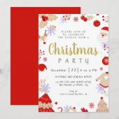 Elegant Winter Traditional Christmas Party Kaart (Voorkant / Achterkant)