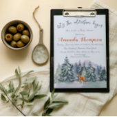 Elegant Winter Tree Waterverf Woodland Adventure Kaart