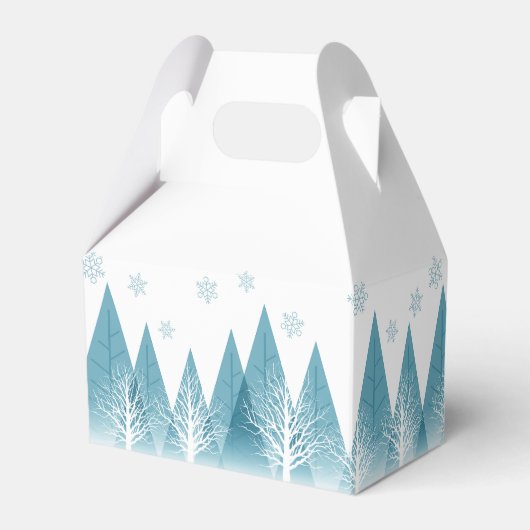 Elegant Winter Trees Annual Family Kerstparty Bedankdoosjes (Achterkant)