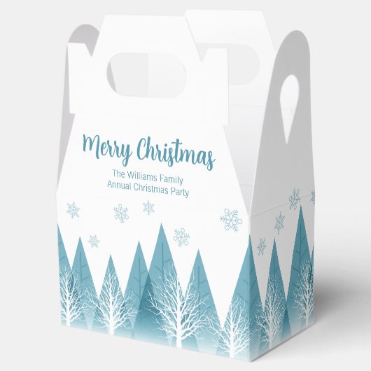 Elegant Winter Trees Annual Family Kerstparty Bedankdoosjes (Geopend)