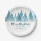 Elegant Winter Trees Annual Family Kerstparty Papieren Bordje (Voorkant)