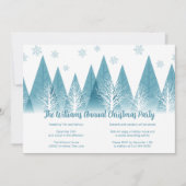 Elegant Winter Trees Custom Blue Kerstparty Kaart (Voorkant)