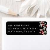 Elegant Winter Waterverf Botanisch Retouradres Etiket (Insitu)