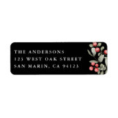 Elegant Winter Waterverf Botanisch Retouradres Etiket (Voorkant)