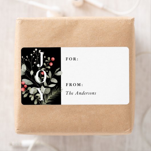 Elegant Winter Waterverf Botanische Gift Label (Insitu)