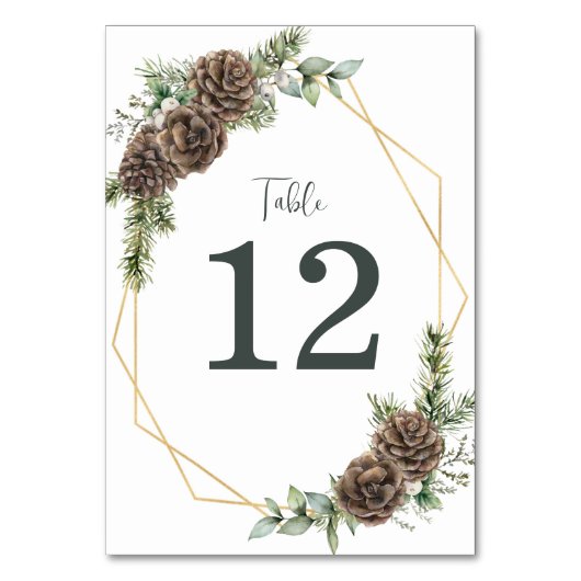 Elegant Winter Waterverf Greenery Pine Wedding Kaart (Voorkant)