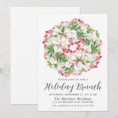 Elegant Winter Waterverf Wreath Holiday Brunch Kaart (Voorkant / Achterkant)