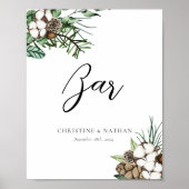 Elegant Winter Wedding Bar Sign Poster (Voorkant)