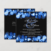 Elegant Winter Wedding Blue Lights Kaart (Voorkant / Achterkant)